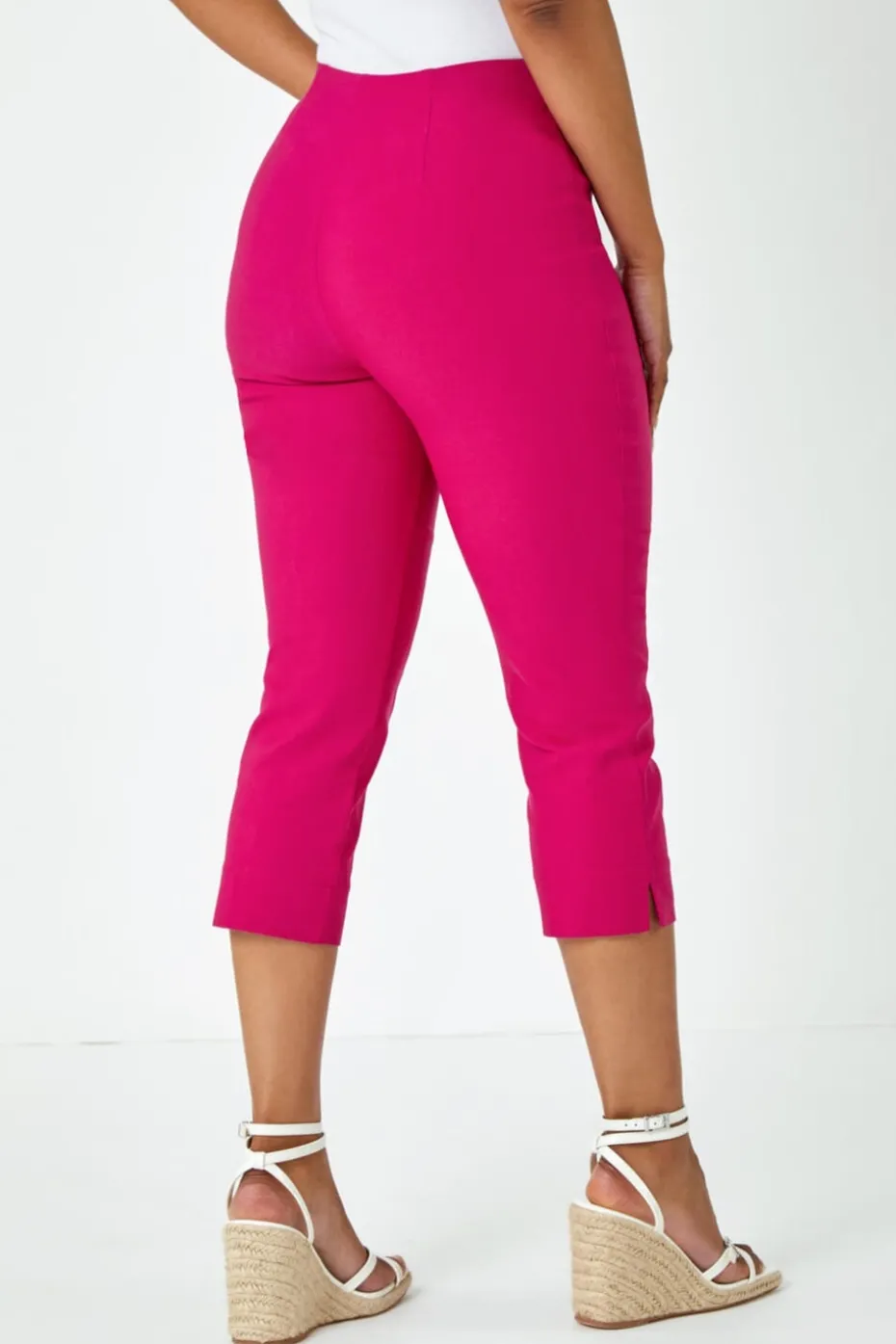Roman Cerise Petite Cropped Stretch Trouser
