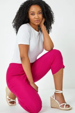 Roman Cerise Petite Cropped Stretch Trouser