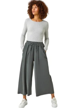 Roman Charcoal Baby Cord Wide Leg Culotte