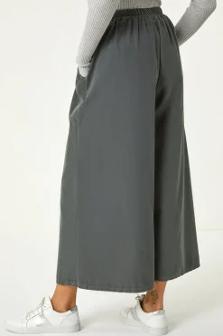 Roman Charcoal Baby Cord Wide Leg Culotte