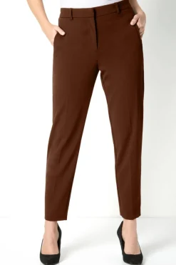 Roman Chocolate Short Straight Leg Stretch Trouser