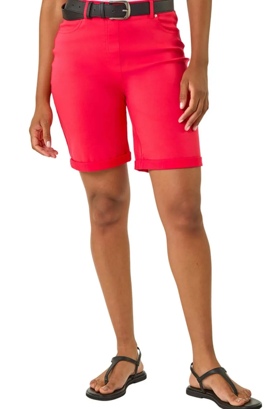 Roman Coral Turn Up Stretch Shorts
