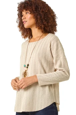 Roman Cream Textured Relaxed Top