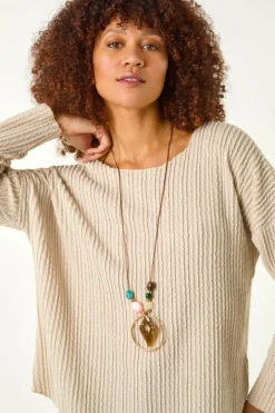 Roman Cream Textured Relaxed Top