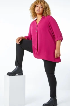 Roman Curve Black Elastic Waist Stretch Denim Jegging