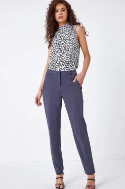 Roman Dark Grey Long Straight Leg Stretch Trouser