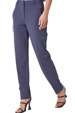 Roman Dark Grey Long Straight Leg Stretch Trouser