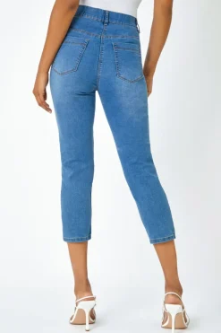 Roman Denim Blue Cropped Stretch Denim Jegging