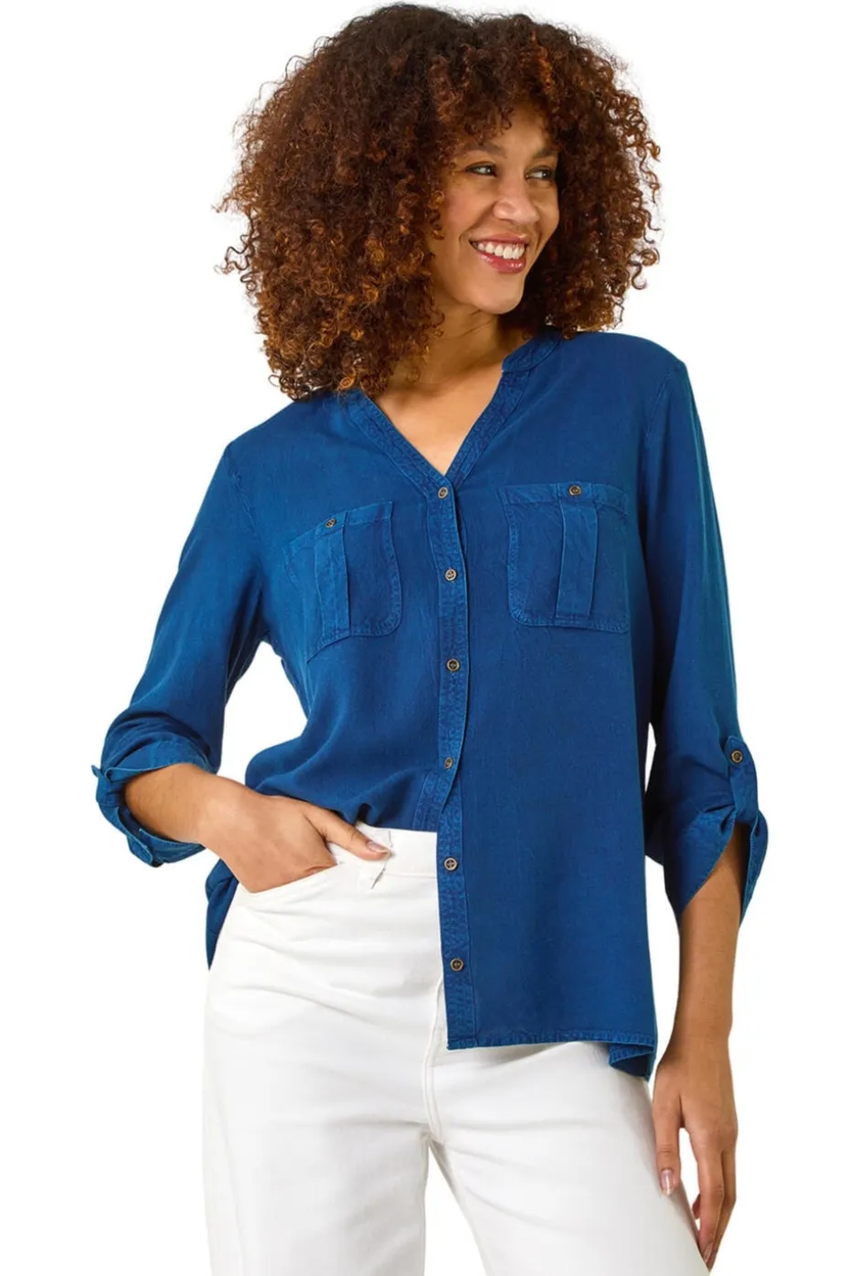 Roman Denim Buttoned Pocket Shirt