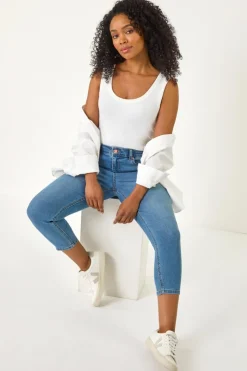 Roman Denim Petite Slim Crop Stretch Jeans