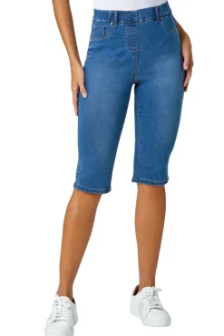 Roman Denim Stretch Knee Length Pedal Pusher