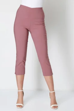 Roman Dusky Pink Cropped Stretch Trouser Capri Summer Leggings 3/4 Pedal Pushers