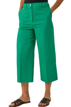 Roman Green Cotton Culotte Trousers