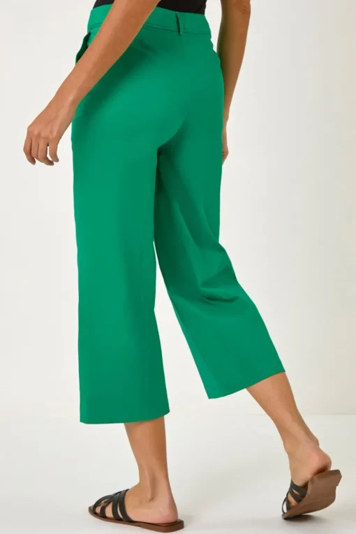Roman Green Cotton Culotte Trousers