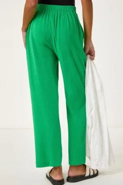 Roman Green Full Length Linen Trousers