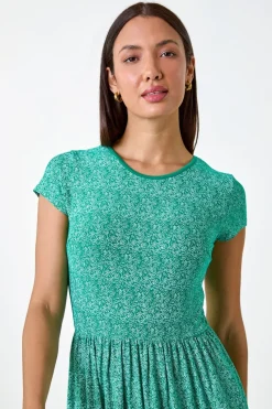 Roman Green Paisley Relaxed Stretch Maxi Dress