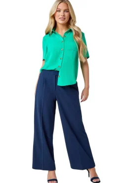 Roman Green Petite Button Up Pocket Shirt