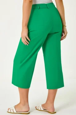 Roman Green Petite Cotton Culotte Trousers