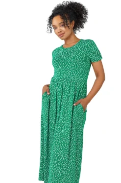 Roman Green Petite Floral Print Midi Dress
