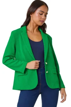 Roman Green Petite Textured Stretch Blazer
