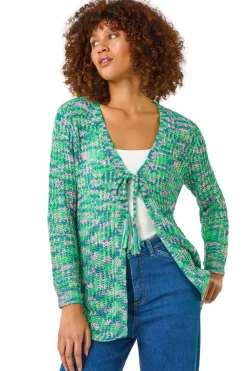 Roman Green Spacedye Tie Knit Cardigan