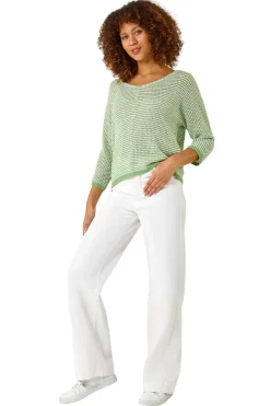 Roman Green Stitch Detail Knit Jumper