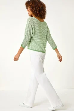 Roman Green Stitch Detail Knit Jumper