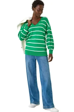 Roman Green Stripe Knitted Jumper