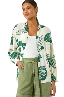 Roman Green Tropical Palm Leaf Buttoned Shirt