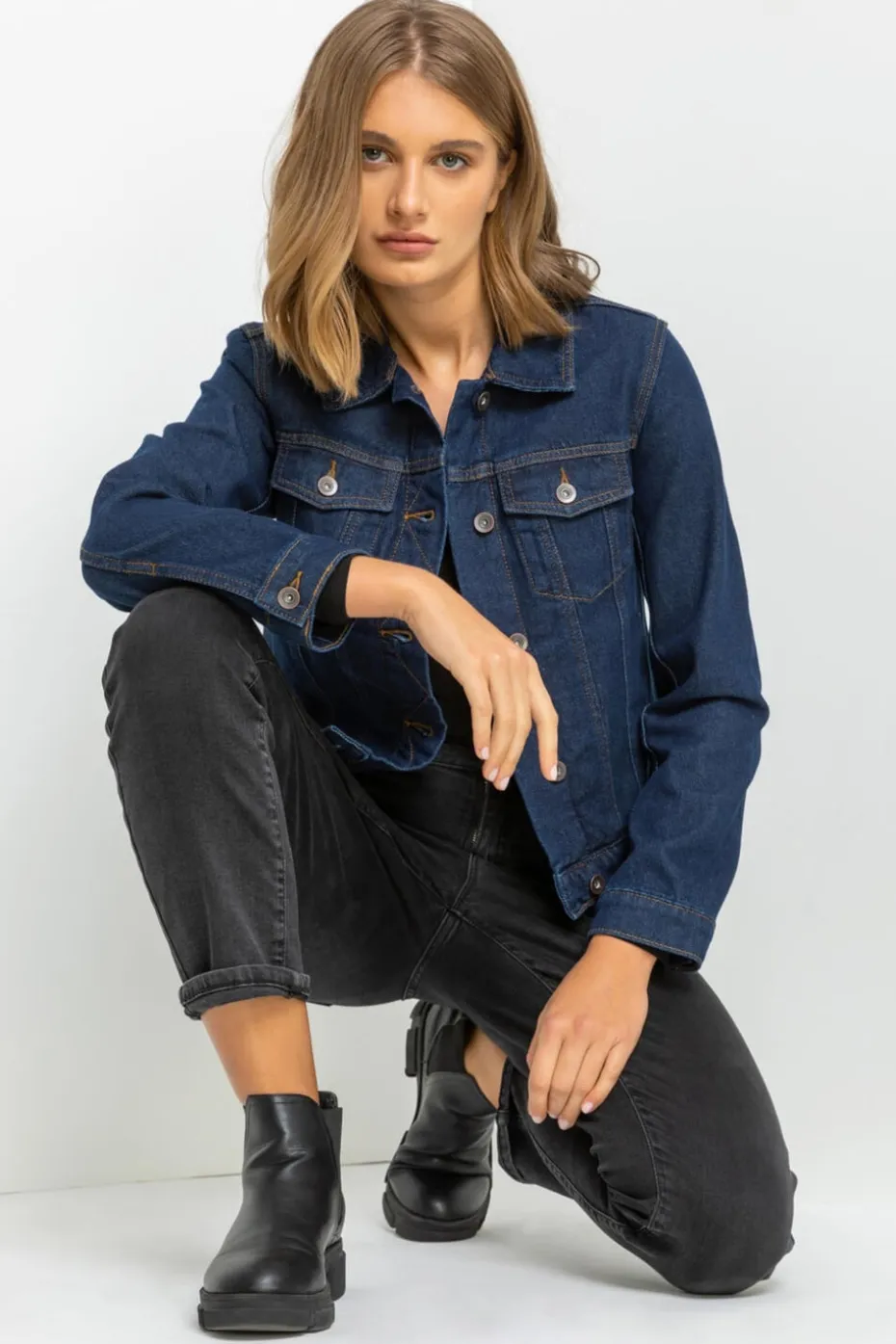 Roman Indigo Classic Cotton Denim Jacket