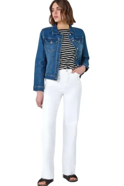 Roman Indigo Cotton Blend Stretch Denim Jacket