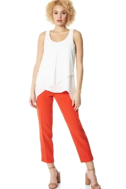 Roman Ivory Asymmetric Sleeveless Vest Top