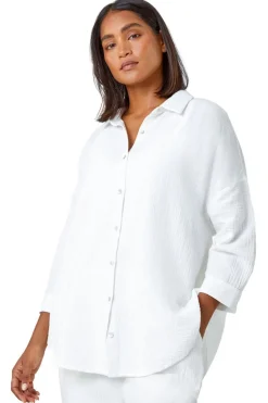 Roman Ivory Cotton Textured Button Shirt
