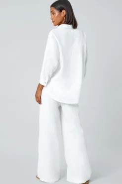Roman Ivory Cotton Textured Button Shirt