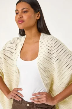 Roman Ivory Crochet Tunic Cardigan