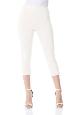 Roman Ivory Cropped Stretch Trouser Capri Summer Leggings 3/4 Pedal Pushers