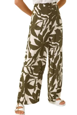 Roman Ivory Floral Mono Wide Leg Trouser