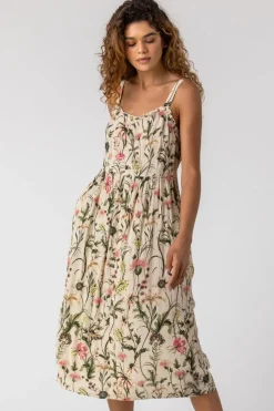 Roman Ivory Floral Print Button Down Sun Dress
