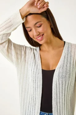 Roman Ivory Longline Lightweight Knit Cardigan