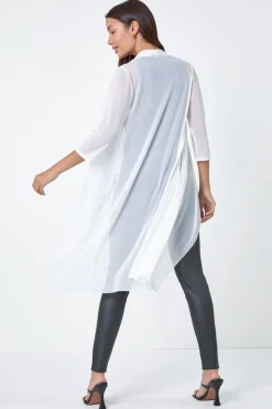 Roman Ivory Mesh Longline Kimono