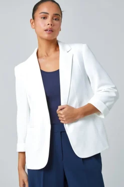 Roman Ivory Petite Classic Stretch Blazer