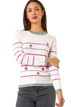 Roman Ivory Star Embroidery Jumper