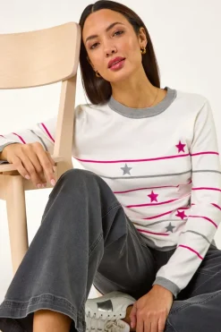 Roman Ivory Star Embroidery Jumper