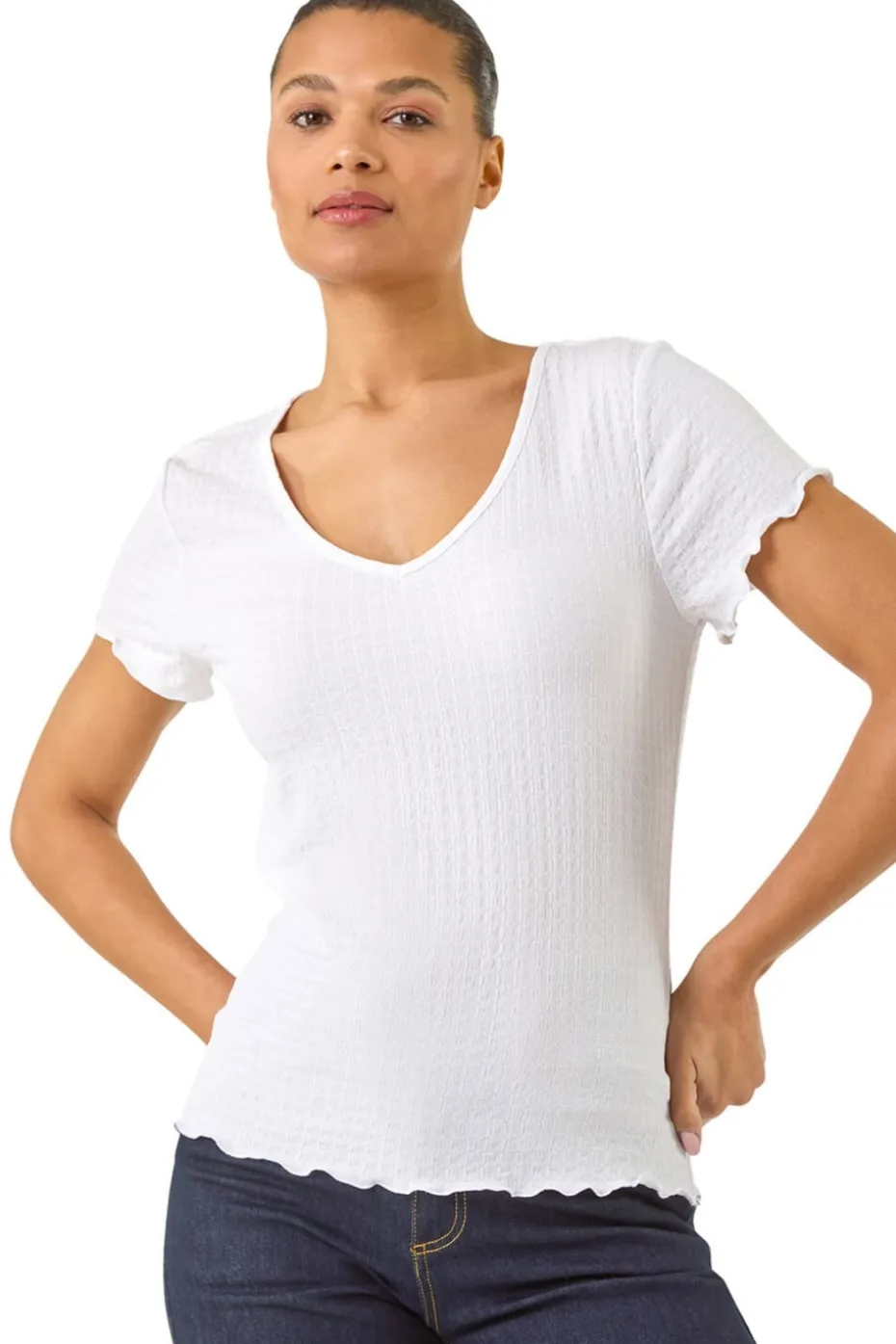 Roman Ivory Textured Lettuce Edge Top