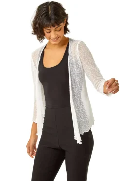 Roman Ivory Textured Pointelle Detail Shrug