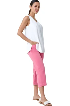 Roman Ivory V Neck Sleeveless Pleat Chiffon Vest Top