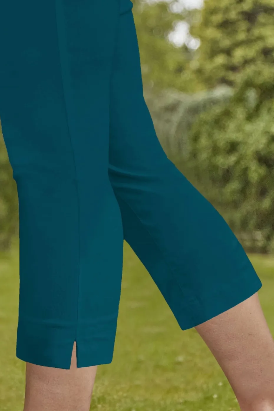 Roman Jade Green Cropped Stretch Trouser Capri Summer Leggings 3/4 Pedal Pushers