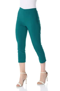 Roman Jade Green Cropped Stretch Trouser Capri Summer Leggings 3/4 Pedal Pushers