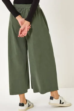 Roman Khaki Baby Cord Wide Leg Culotte
