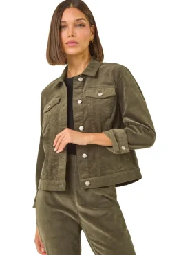 Roman Khaki Corduroy Pocket Detail Stretch Jacket